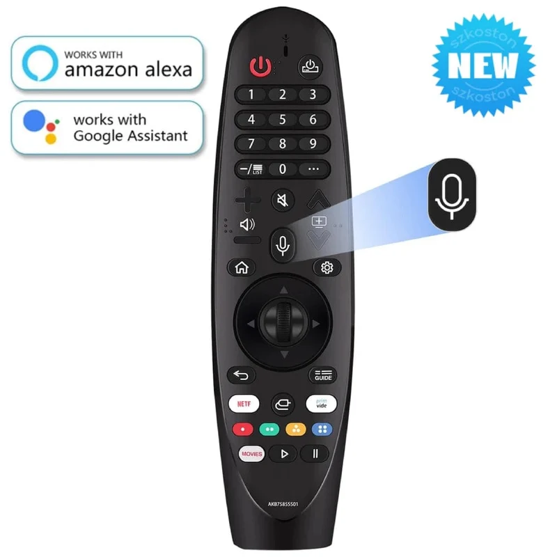 Ersatzfernbedienung kompatibel mit LG Smart TV Voice Magic Remote mit Voice Pointer-Funktion für LG-Fernseher UHD OLED QNED