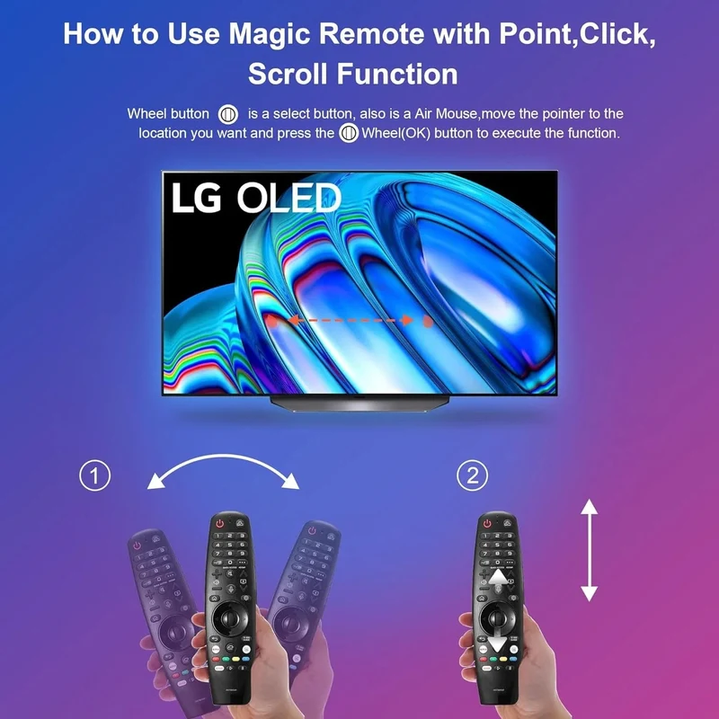 Ersatzfernbedienung kompatibel mit LG Smart TV Voice Magic Remote mit Voice Pointer-Funktion für LG-Fernseher UHD OLED QNED