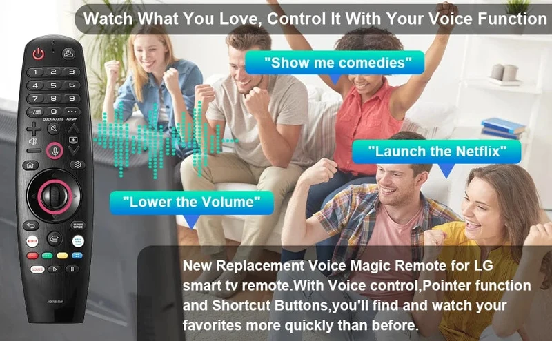 Ersatzfernbedienung kompatibel mit LG Smart TV Voice Magic Remote mit Voice Pointer-Funktion für LG-Fernseher UHD OLED QNED