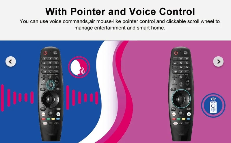 Ersatzfernbedienung kompatibel mit LG Smart TV Voice Magic Remote mit Voice Pointer-Funktion für LG-Fernseher UHD OLED QNED