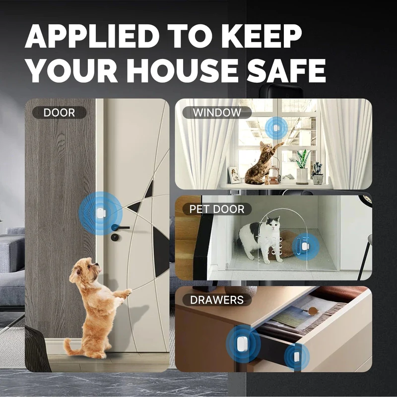 MOES Tuya ZigBee/WiFi Smart Fenster Tür Tor Sensor Detektor Smart Home Security Alarm System Smart Leben Tuya App fernbedienung