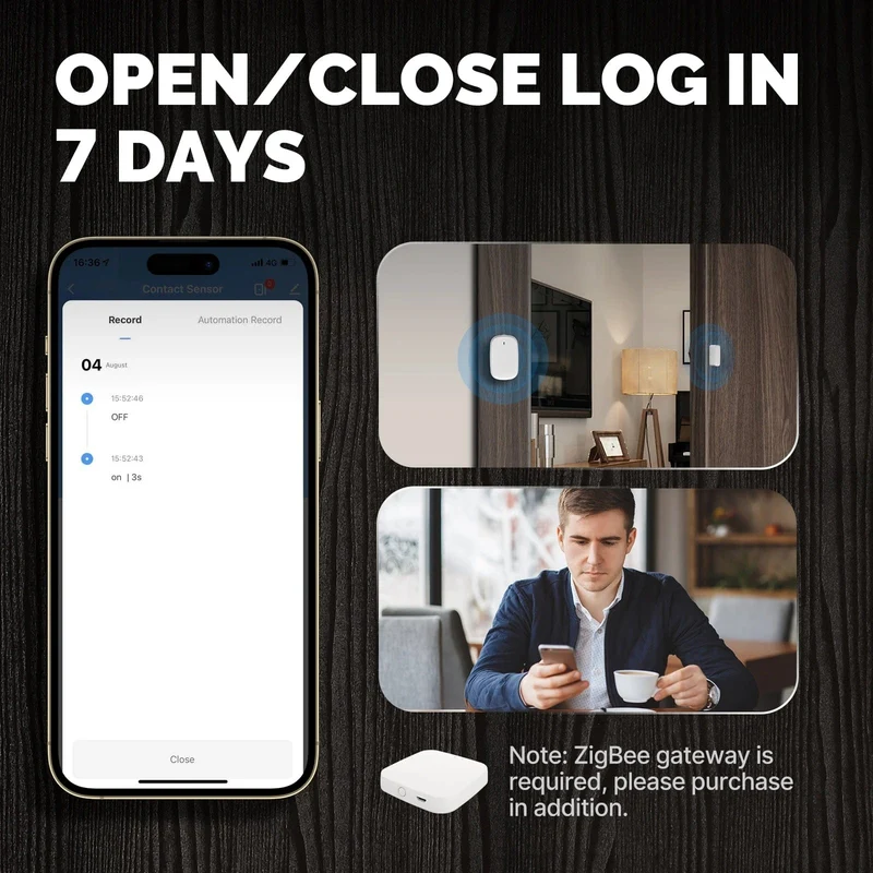MOES Tuya ZigBee/WiFi Smart Fenster Tür Tor Sensor Detektor Smart Home Security Alarm System Smart Leben Tuya App fernbedienung