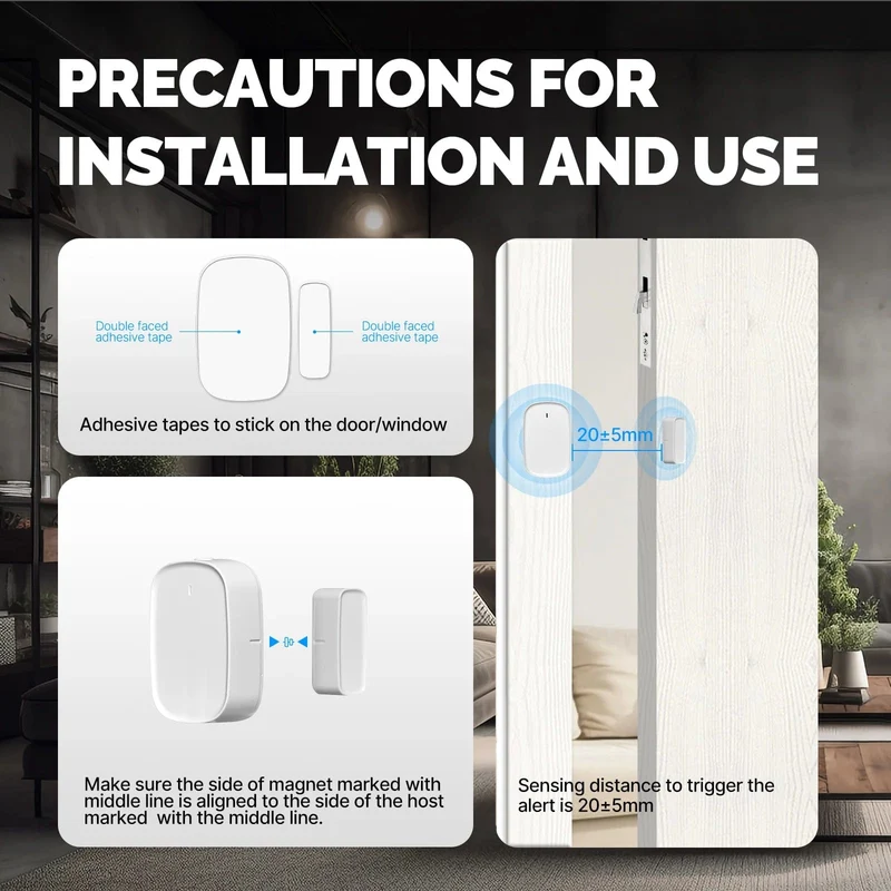 MOES Tuya ZigBee/WiFi Smart Fenster Tür Tor Sensor Detektor Smart Home Security Alarm System Smart Leben Tuya App fernbedienung