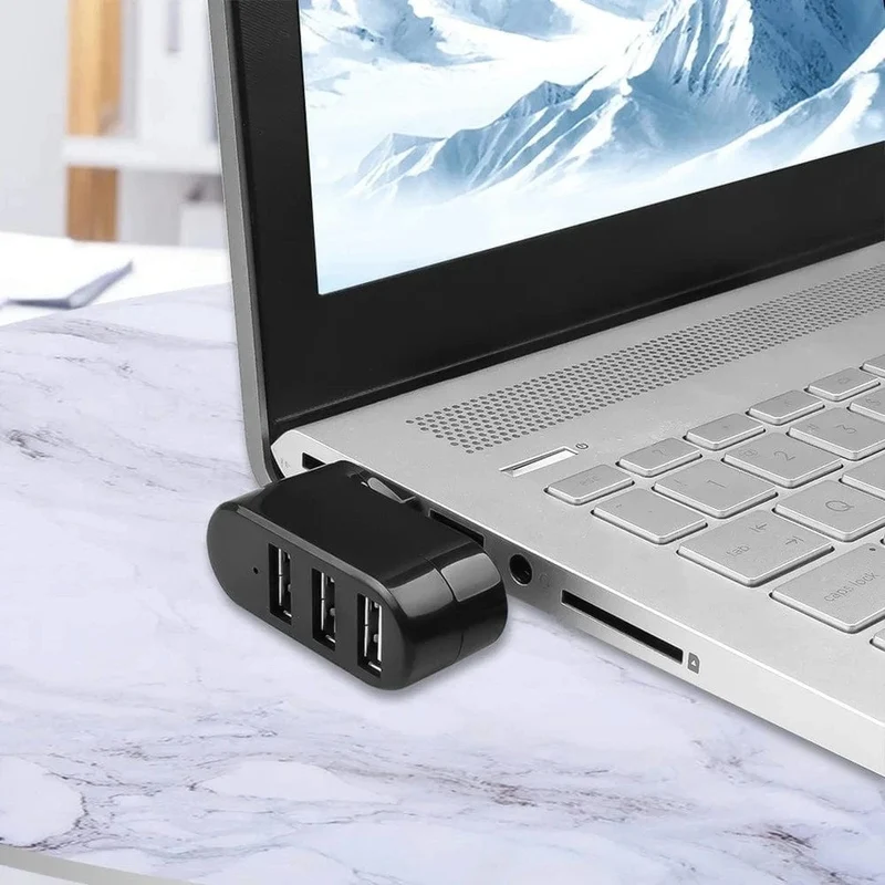 3-Port Multi 2.0 USB-Hub Mini USB-Hub Hochgeschwindigkeits-Rotations-Splitter-Adapter für Laptop-Notebook für PC-Computerzubehör