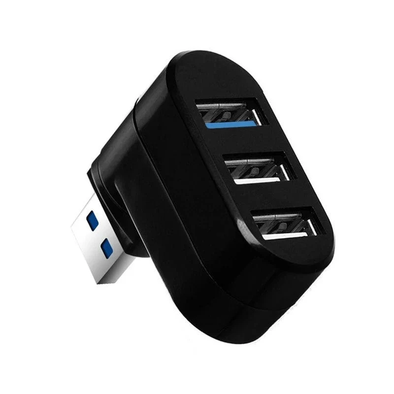 3-Port Multi 2.0 USB-Hub Mini USB-Hub Hochgeschwindigkeits-Rotations-Splitter-Adapter für Laptop-Notebook für PC-Computerzubehör