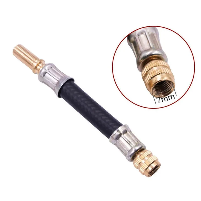 100/130/150/180/210 mm Luftpumpen-Verlängerungsrohr, Luftpumpenschlauch-Adapter, 7 mm Gewinde, geeignet zum Befüllen von Fahrrad-, Motorrad- und Autoreifen