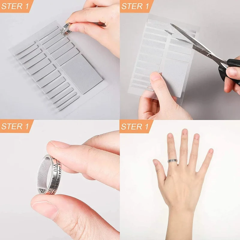 Aufkleber zur Größenanpassung für jeden Ring, transparent, großer Ring, unsichtbar, fester Spanner, Reduzierstück, Größenänderung, Schmuckwerkzeuge