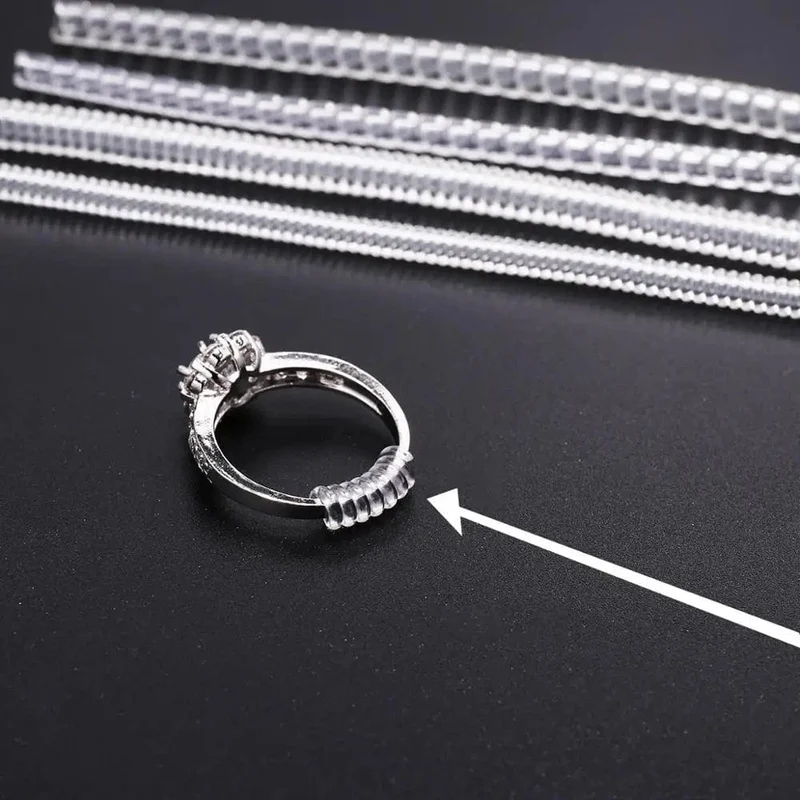 4 teile/los Transparent Spirale Basierend Ring Werkzeuge Frühling Spule Ring Größe Teller Schutz Spanner Minderer Größenänderung Werkzeug Für Schmuck