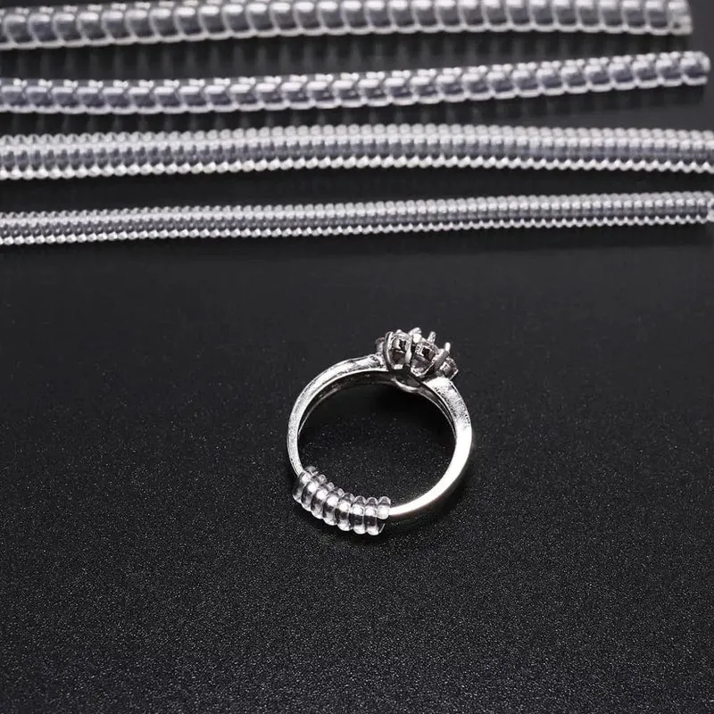 4 teile/los Transparent Spirale Basierend Ring Werkzeuge Frühling Spule Ring Größe Teller Schutz Spanner Minderer Größenänderung Werkzeug Für Schmuck