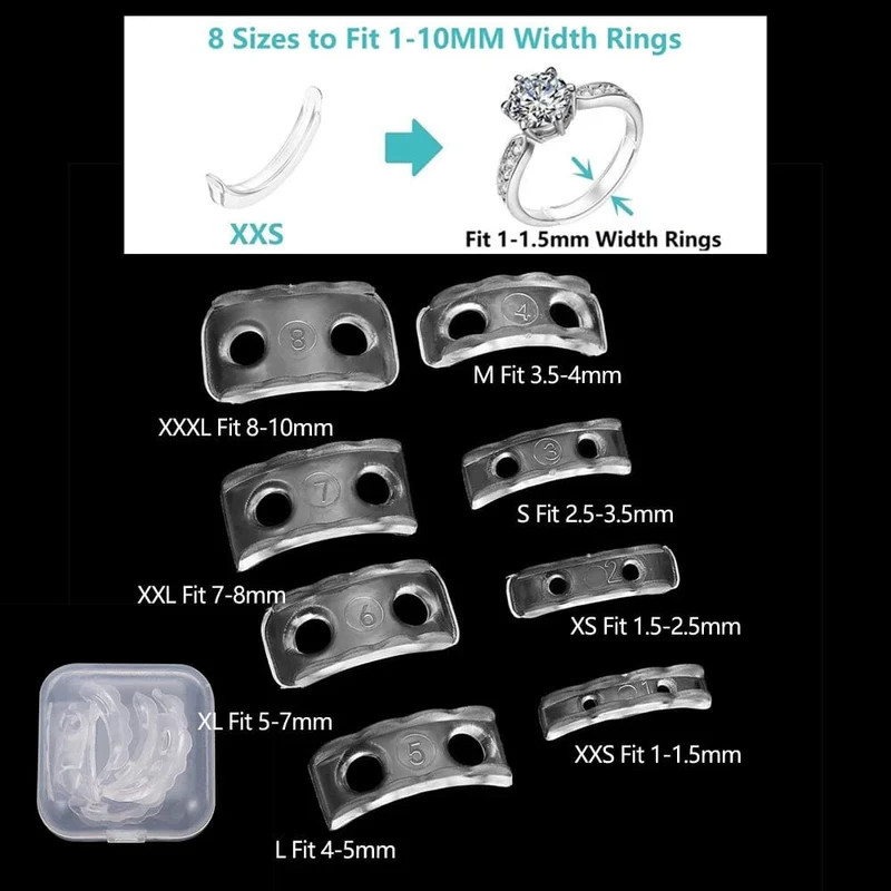 4 teile/los Transparent Spirale Basierend Ring Werkzeuge Frühling Spule Ring Größe Teller Schutz Spanner Minderer Größenänderung Werkzeug Für Schmuck