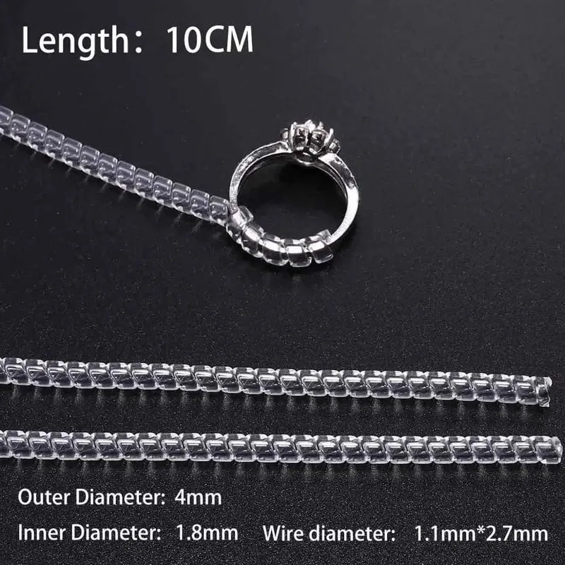 4 teile/los Transparent Spirale Basierend Ring Werkzeuge Frühling Spule Ring Größe Teller Schutz Spanner Minderer Größenänderung Werkzeug Für Schmuck