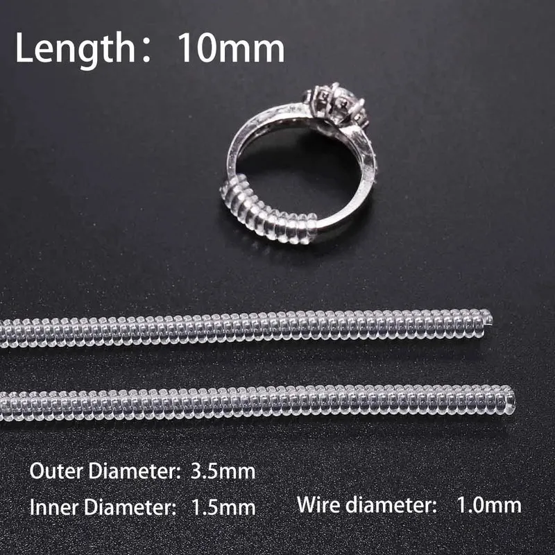4 teile/los Transparent Spirale Basierend Ring Werkzeuge Frühling Spule Ring Größe Teller Schutz Spanner Minderer Größenänderung Werkzeug Für Schmuck