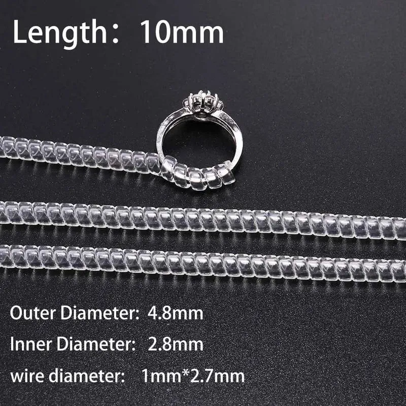 4 teile/los Transparent Spirale Basierend Ring Werkzeuge Frühling Spule Ring Größe Teller Schutz Spanner Minderer Größenänderung Werkzeug Für Schmuck
