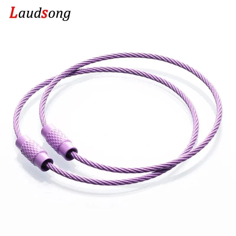 10 stücke Bunte Edelstahl Draht Schlüsselbund Kabel Schleife Schraube Lock Seil Schlüssel Halter Schlüsselring Schlüssel Kette Ringe Outdoor Werkzeuge