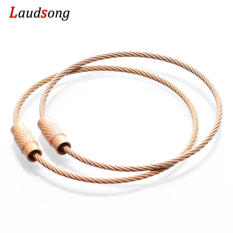 10 stücke Bunte Edelstahl Draht Schlüsselbund Kabel Schleife Schraube Lock Seil Schlüssel Halter Schlüsselring Schlüssel Kette Ringe Outdoor Werkzeuge