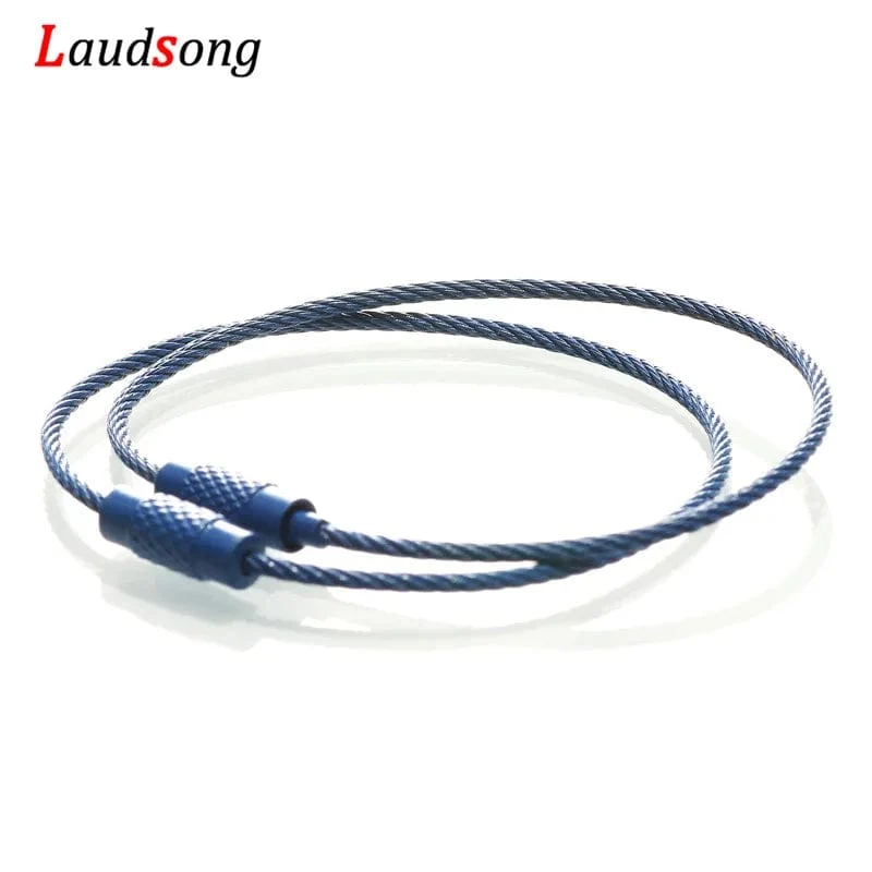 10 stücke Bunte Edelstahl Draht Schlüsselbund Kabel Schleife Schraube Lock Seil Schlüssel Halter Schlüsselring Schlüssel Kette Ringe Outdoor Werkzeuge