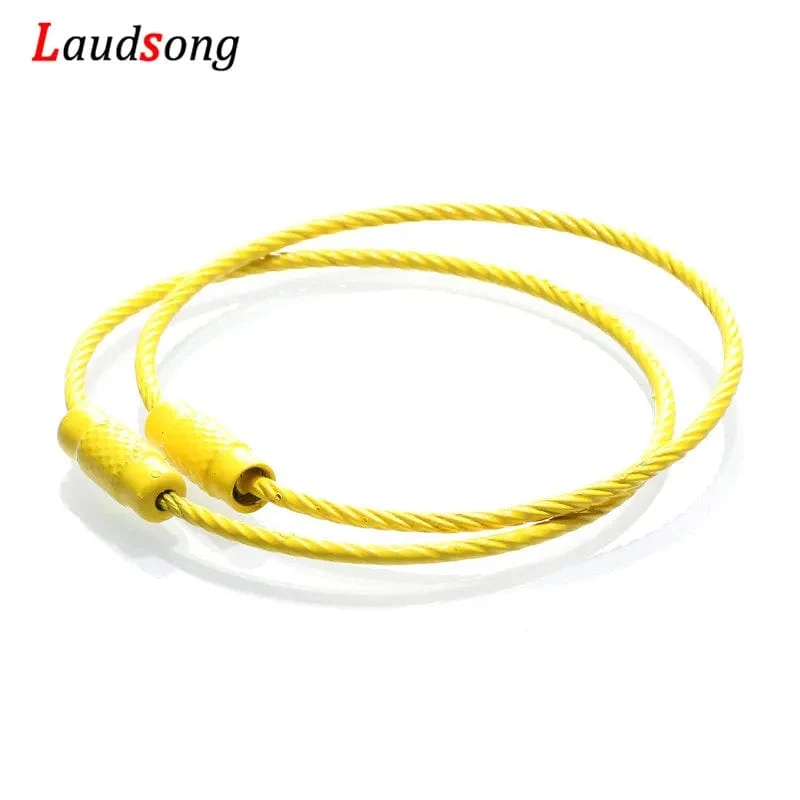 10 stücke Bunte Edelstahl Draht Schlüsselbund Kabel Schleife Schraube Lock Seil Schlüssel Halter Schlüsselring Schlüssel Kette Ringe Outdoor Werkzeuge