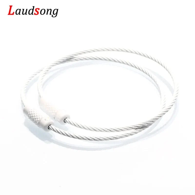 10 stücke Bunte Edelstahl Draht Schlüsselbund Kabel Schleife Schraube Lock Seil Schlüssel Halter Schlüsselring Schlüssel Kette Ringe Outdoor Werkzeuge