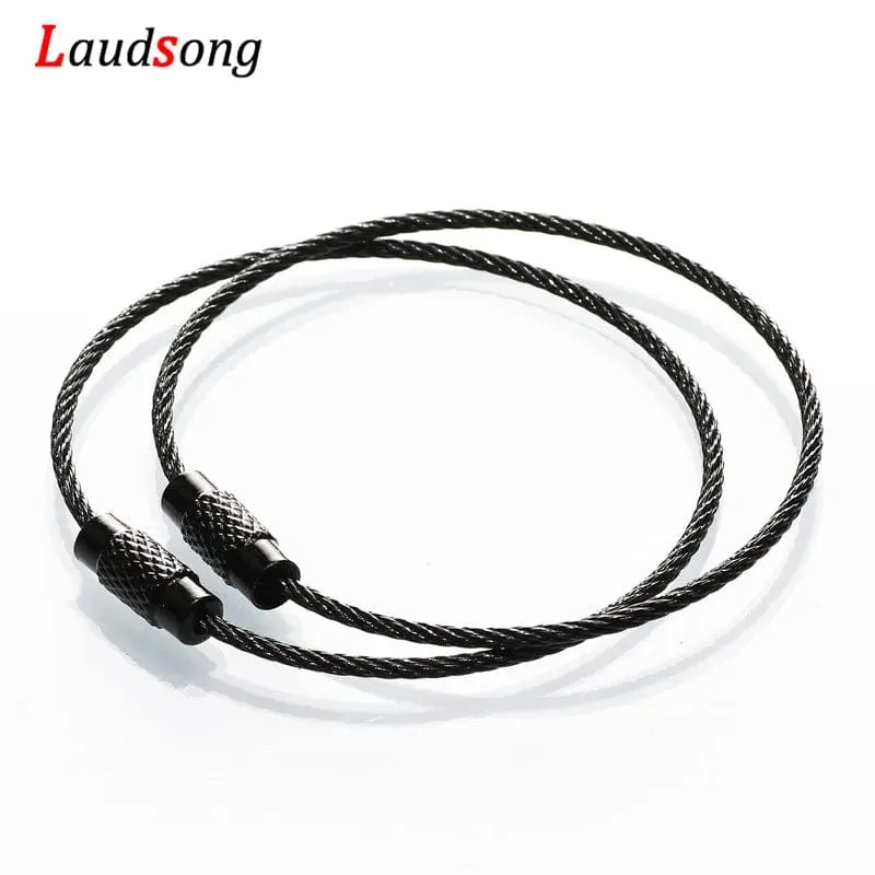 10 stücke Bunte Edelstahl Draht Schlüsselbund Kabel Schleife Schraube Lock Seil Schlüssel Halter Schlüsselring Schlüssel Kette Ringe Outdoor Werkzeuge