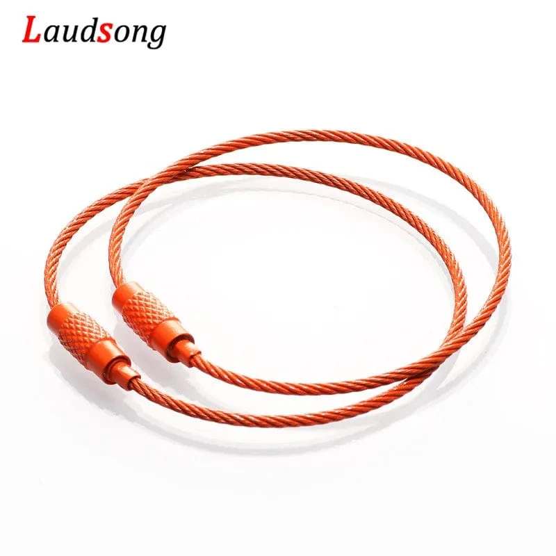 10 stücke Bunte Edelstahl Draht Schlüsselbund Kabel Schleife Schraube Lock Seil Schlüssel Halter Schlüsselring Schlüssel Kette Ringe Outdoor Werkzeuge