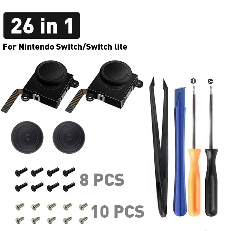 DATA FROG 3D Analog-Joystick, Daumenstick, kompatibel mit Nintendo Switch Joypad, Ersatz-Reparaturset, Werkzeug für Switch Lite