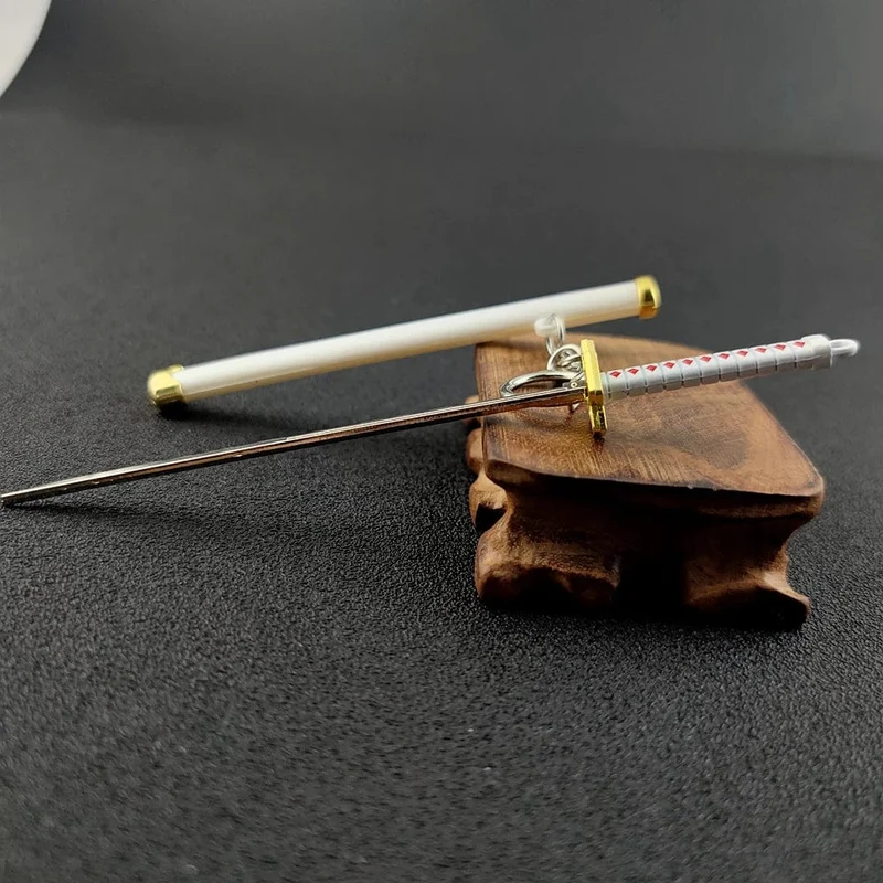 Mini Roronoa Zoro Samurai Schwert Schlüsselanhänger Anime Scheide Schlüsselanhänger Katana Schnalle Schlüsselanhänger für Männer Frauen Cosplay Spielzeug Schmuck Geschenk