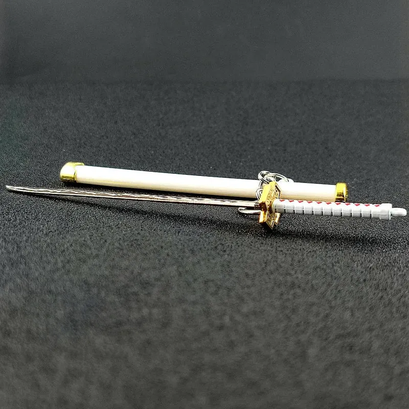 Mini Roronoa Zoro Samurai Schwert Schlüsselanhänger Anime Scheide Schlüsselanhänger Katana Schnalle Schlüsselanhänger für Männer Frauen Cosplay Spielzeug Schmuck Geschenk