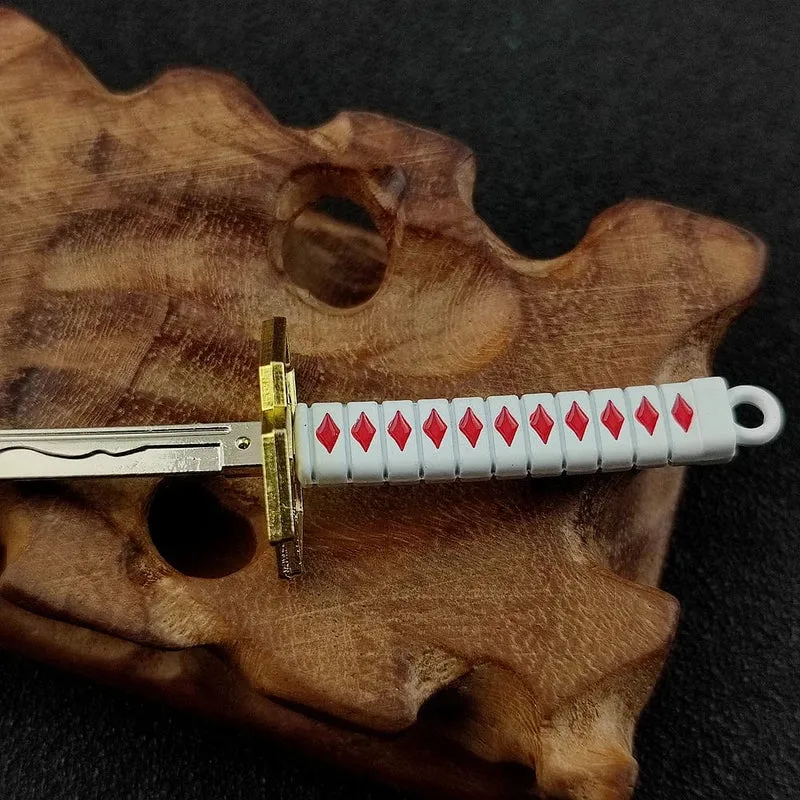 Mini Roronoa Zoro Samurai Schwert Schlüsselanhänger Anime Scheide Schlüsselanhänger Katana Schnalle Schlüsselanhänger für Männer Frauen Cosplay Spielzeug Schmuck Geschenk