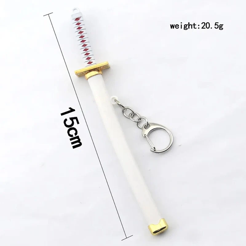 Mini Roronoa Zoro Samurai Schwert Schlüsselanhänger Anime Scheide Schlüsselanhänger Katana Schnalle Schlüsselanhänger für Männer Frauen Cosplay Spielzeug Schmuck Geschenk
