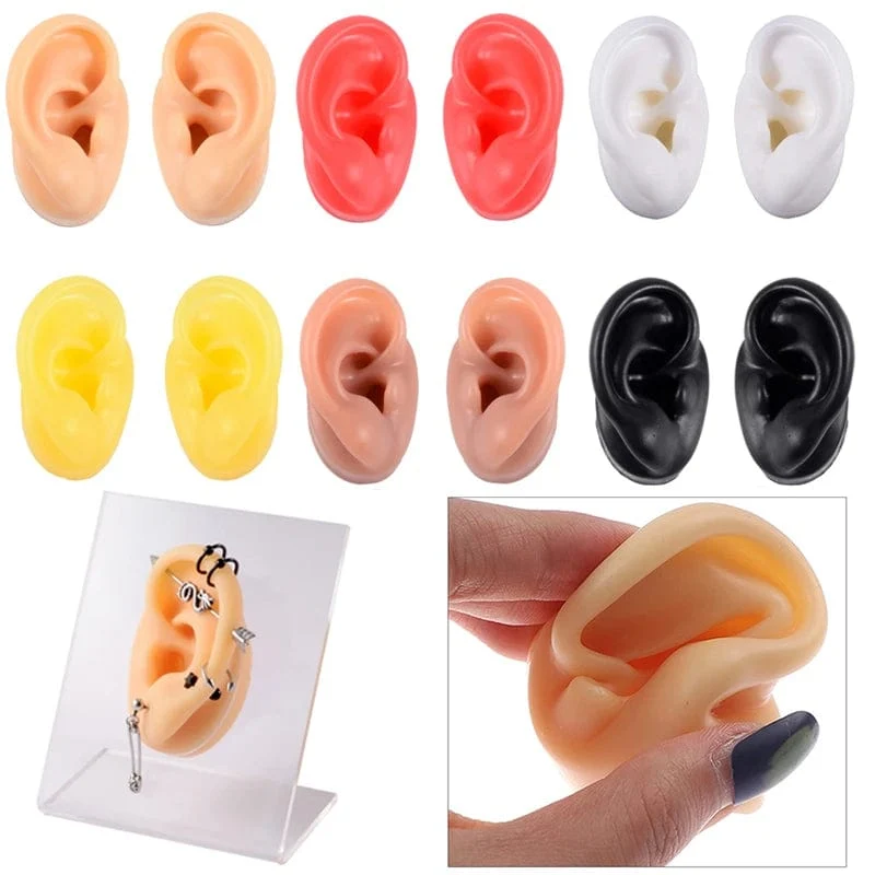 1PC Weiche Ohr Silikon Piercing Modell Tattoo Praxis Werkzeuge Ohrring Schmuck Display Acryl Display Stand Kit Heißer Verkauf
