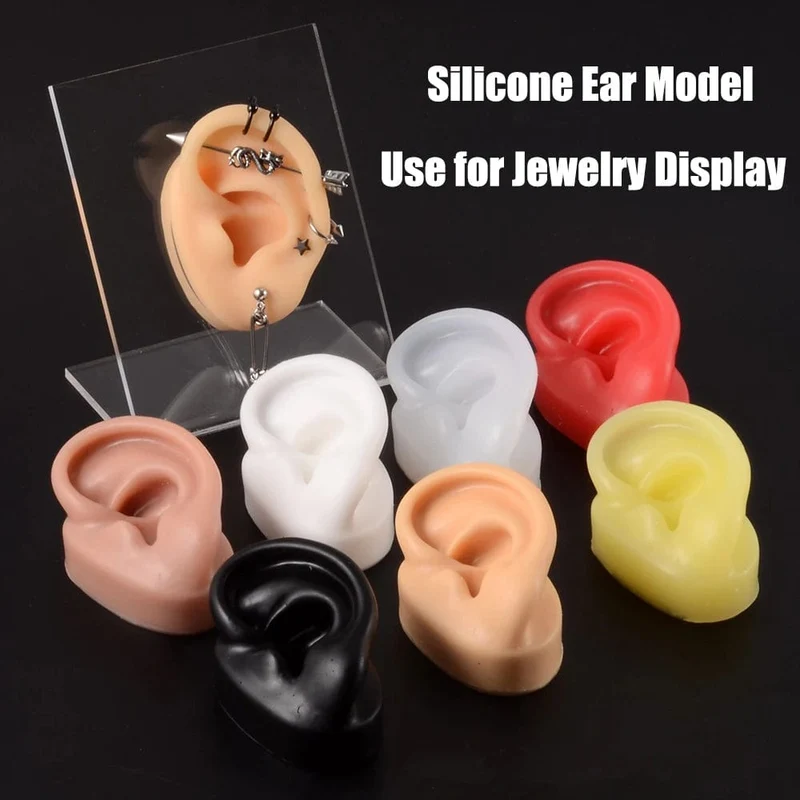 1PC Weiche Ohr Silikon Piercing Modell Tattoo Praxis Werkzeuge Ohrring Schmuck Display Acryl Display Stand Kit Heißer Verkauf