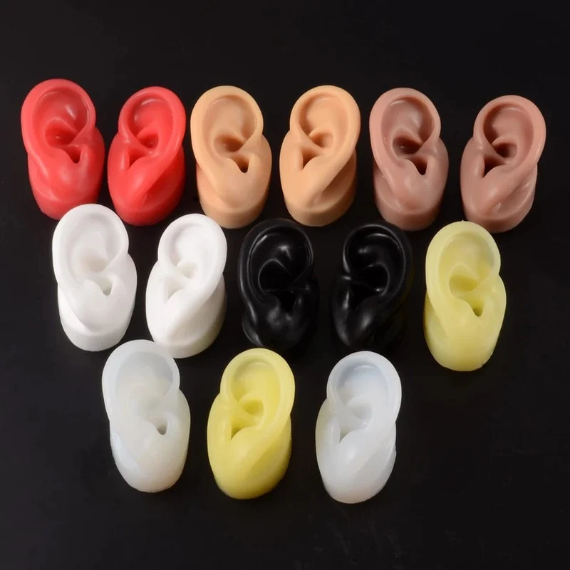 1PC Weiche Ohr Silikon Piercing Modell Tattoo Praxis Werkzeuge Ohrring Schmuck Display Acryl Display Stand Kit Heißer Verkauf