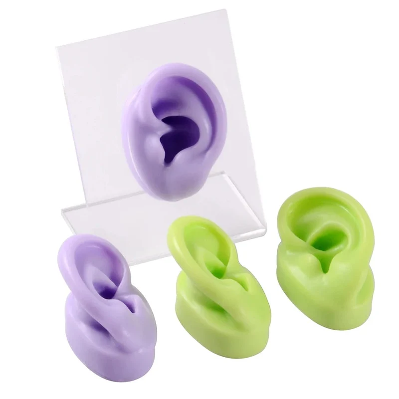 1PC Weiche Ohr Silikon Piercing Modell Tattoo Praxis Werkzeuge Ohrring Schmuck Display Acryl Display Stand Kit Heißer Verkauf