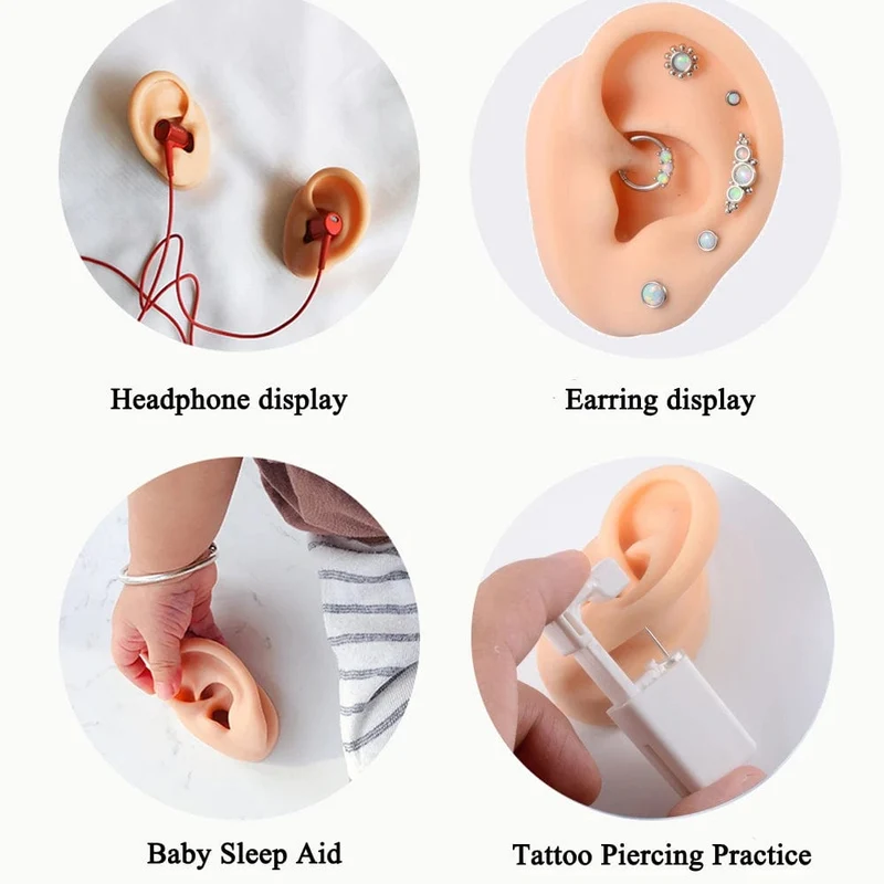 1PC Weiche Ohr Silikon Piercing Modell Tattoo Praxis Werkzeuge Ohrring Schmuck Display Acryl Display Stand Kit Heißer Verkauf