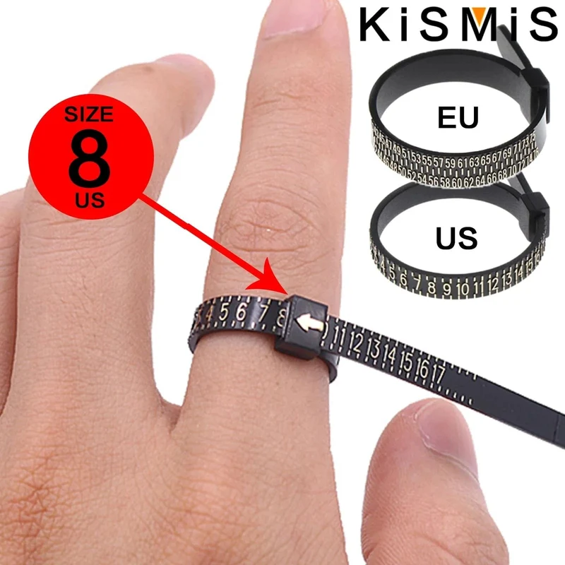 KISMIS 1 STÜCK Weiß/Schwarz US/EU Größen Ehering Band Ringmaß Messen Original Tester Fingermessgerät Schmuck Zubehör Werkzeuge