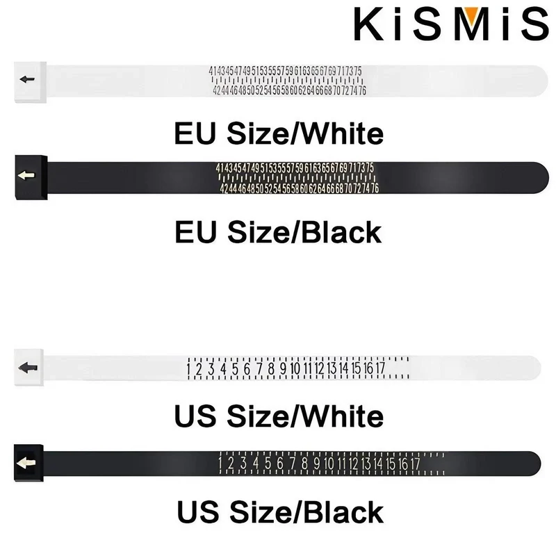 KISMIS 1 STÜCK Weiß/Schwarz US/EU Größen Ehering Band Ringmaß Messen Original Tester Fingermessgerät Schmuck Zubehör Werkzeuge