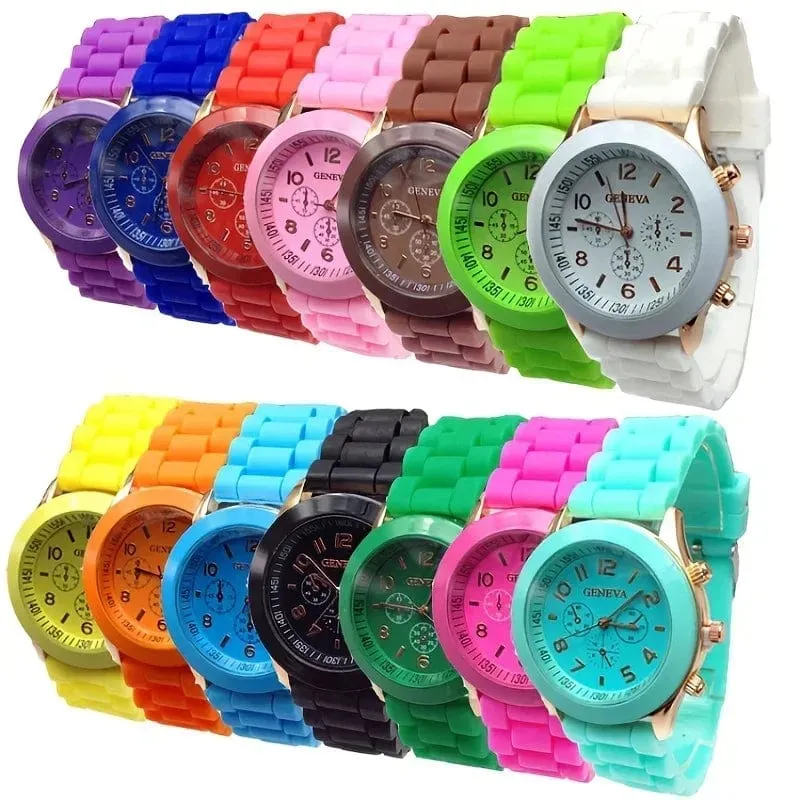 Stilvolle runde Zeiger-Quarzuhr, Sportarmbanduhr mit dreifachem Zifferblatt und Silikonarmband für Damen und Herren, ideale Wahl als Geschenk