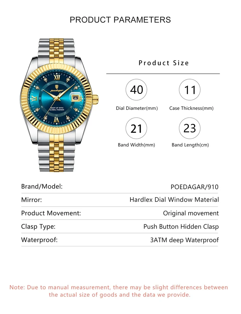 POEDAGAR Luxus Sport Armbanduhr Für Mann Wasserdicht Leucht Datum Männer Uhr Quarz Edelstahl Herren Uhren Männlich Reloj + box
