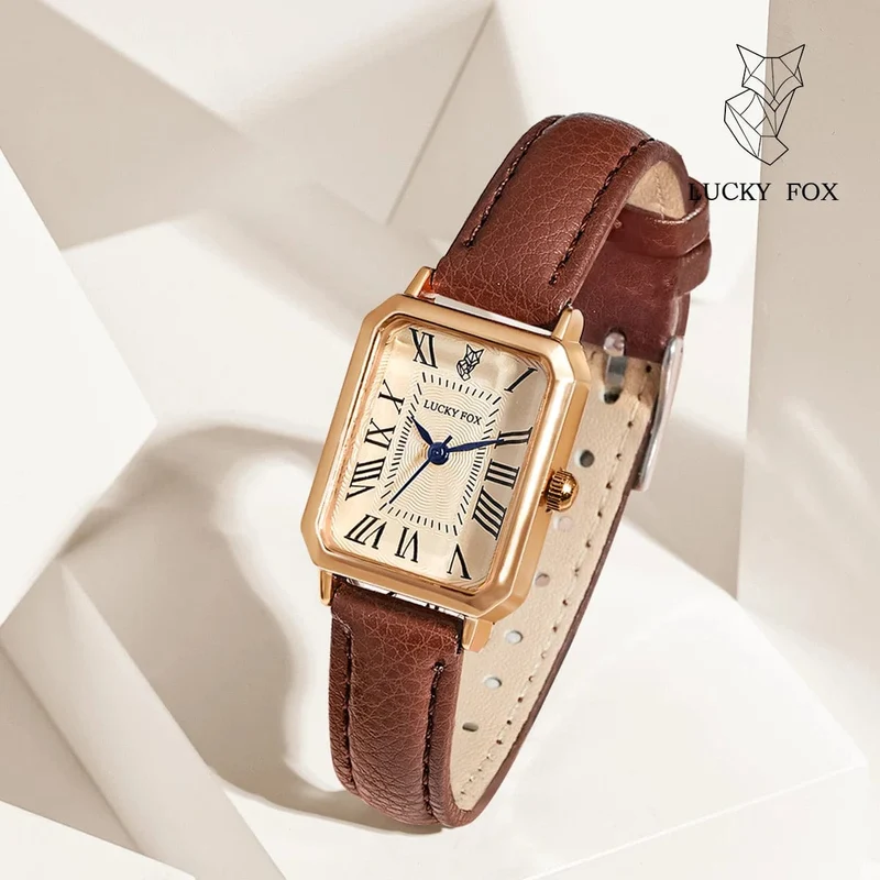 Mode Retro Digital Dial Casual Uhren Quadrat Lederband Modische Uhr Quarz Armbanduhr für Frauen Geschenk