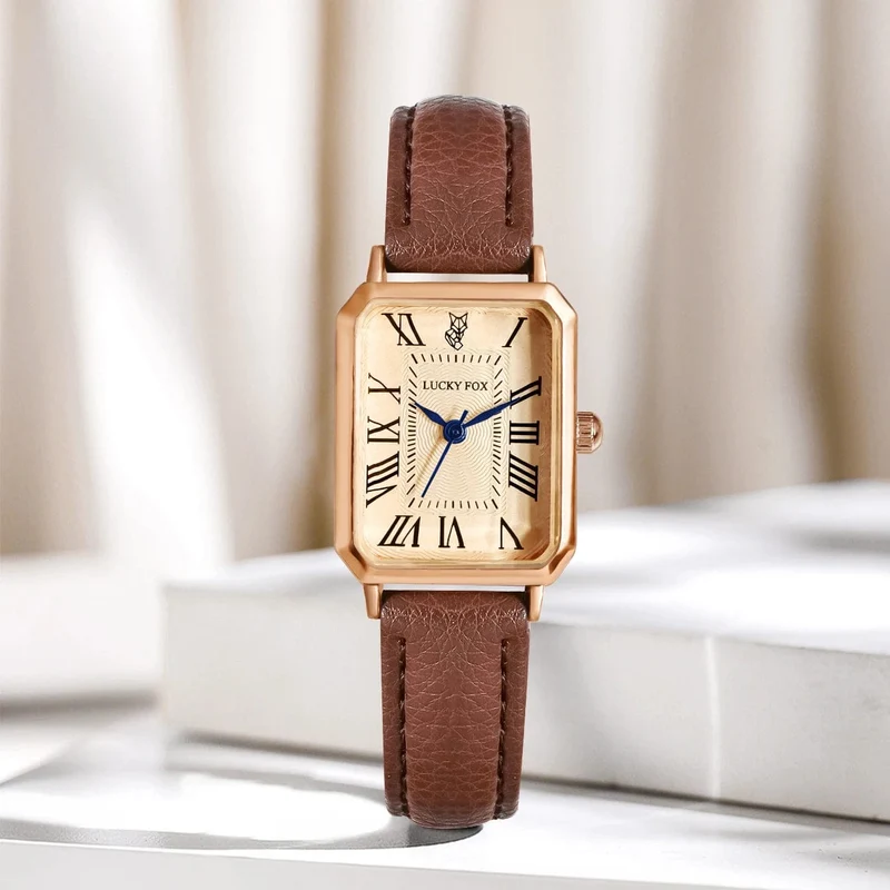 Mode Retro Digital Dial Casual Uhren Quadrat Lederband Modische Uhr Quarz Armbanduhr für Frauen Geschenk