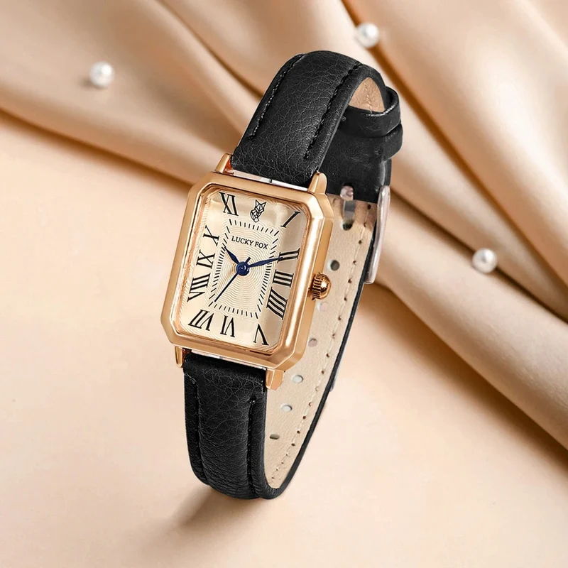 Mode Retro Digital Dial Casual Uhren Quadrat Lederband Modische Uhr Quarz Armbanduhr für Frauen Geschenk