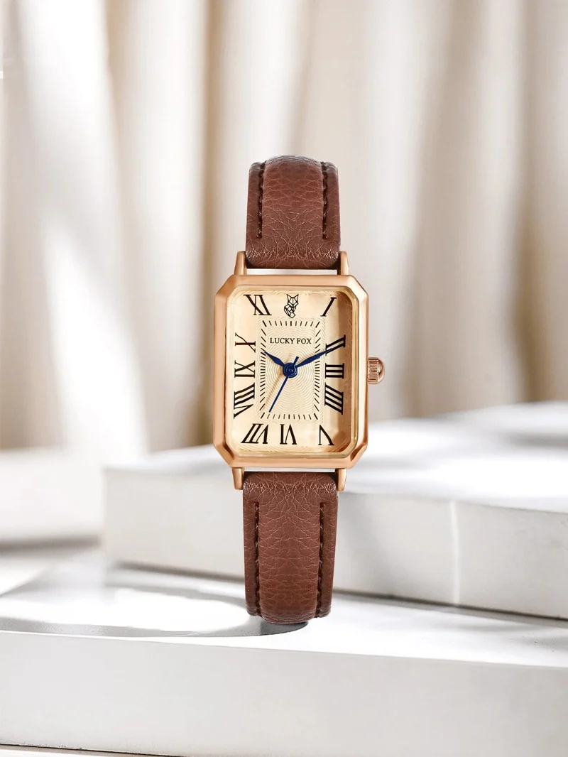 Mode Retro Digital Dial Casual Uhren Quadrat Lederband Modische Uhr Quarz Armbanduhr für Frauen Geschenk