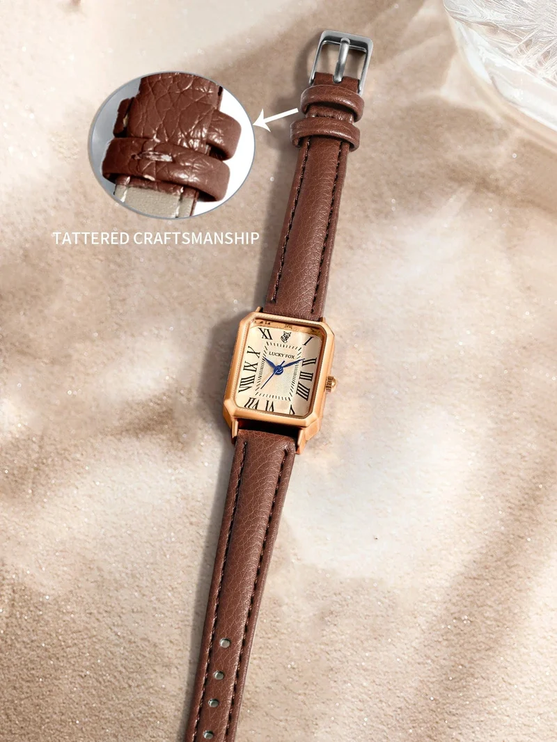 Mode Retro Digital Dial Casual Uhren Quadrat Lederband Modische Uhr Quarz Armbanduhr für Frauen Geschenk