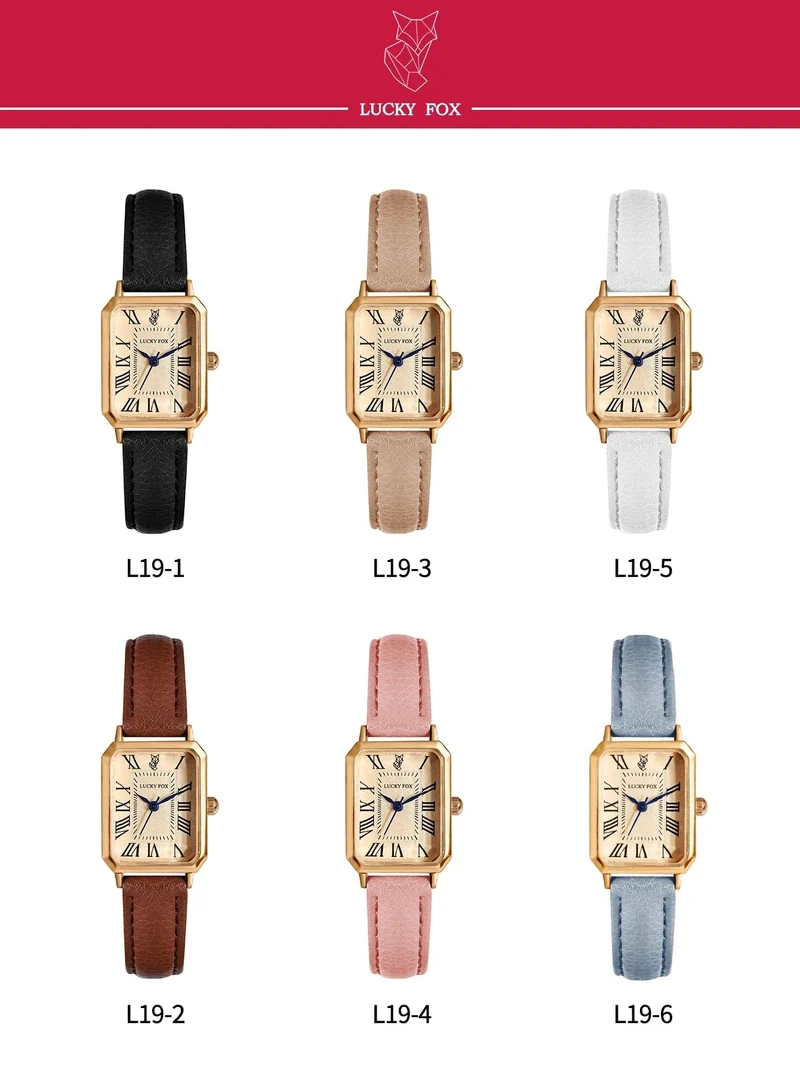 Mode Retro Digital Dial Casual Uhren Quadrat Lederband Modische Uhr Quarz Armbanduhr für Frauen Geschenk