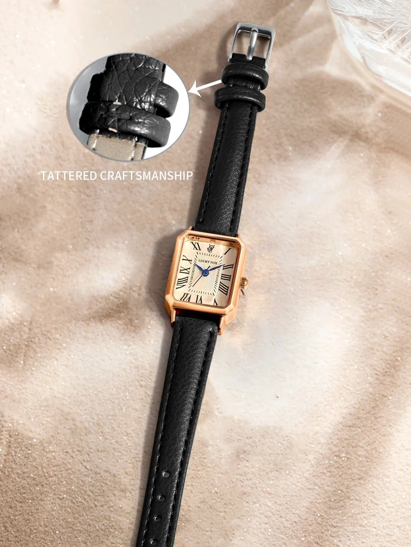 Mode Retro Digital Dial Casual Uhren Quadrat Lederband Modische Uhr Quarz Armbanduhr für Frauen Geschenk