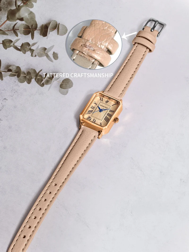 Mode Retro Digital Dial Casual Uhren Quadrat Lederband Modische Uhr Quarz Armbanduhr für Frauen Geschenk