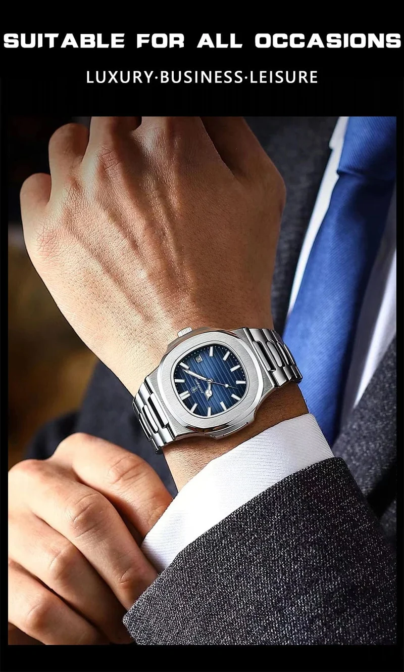 2023 neue POEDAGAR Luxus Uhr Business Wasserdichte Männliche Uhr Leucht Datum Edelstahl Quadrat Quarz Männer Uhr reloj hombre