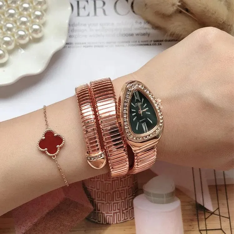Damen-Quarzuhr, Armband aus Edelstahl, modische goldene Damenuhren, hochwertige Luxus-Damenarmbanduhr (nur Uhr)
