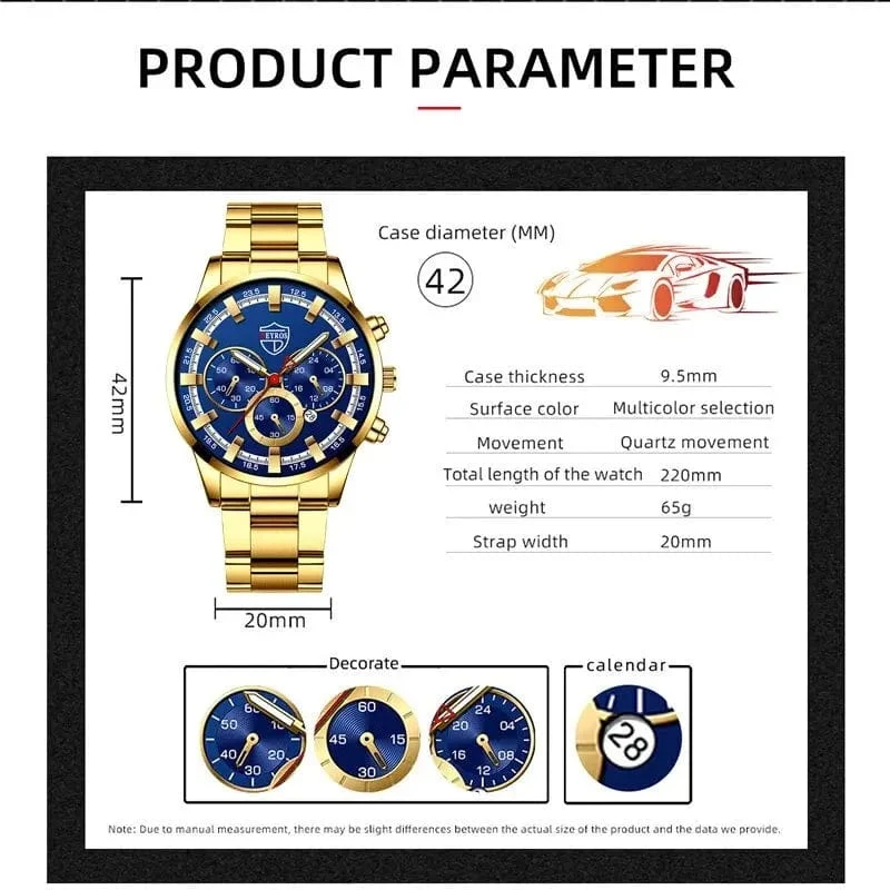 Mode Herrenuhren Business Edelstahl Quarz Armbanduhr Kalender Datum Männlich Casual Sport Leuchtende Uhr
