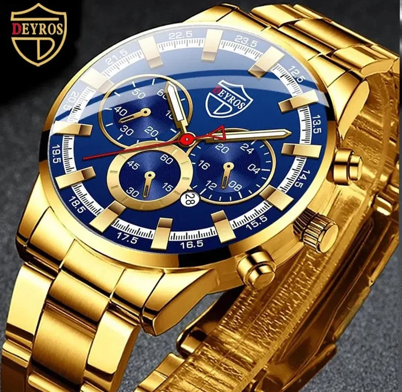 Mode Herrenuhren Business Edelstahl Quarz Armbanduhr Kalender Datum Männlich Casual Sport Leuchtende Uhr